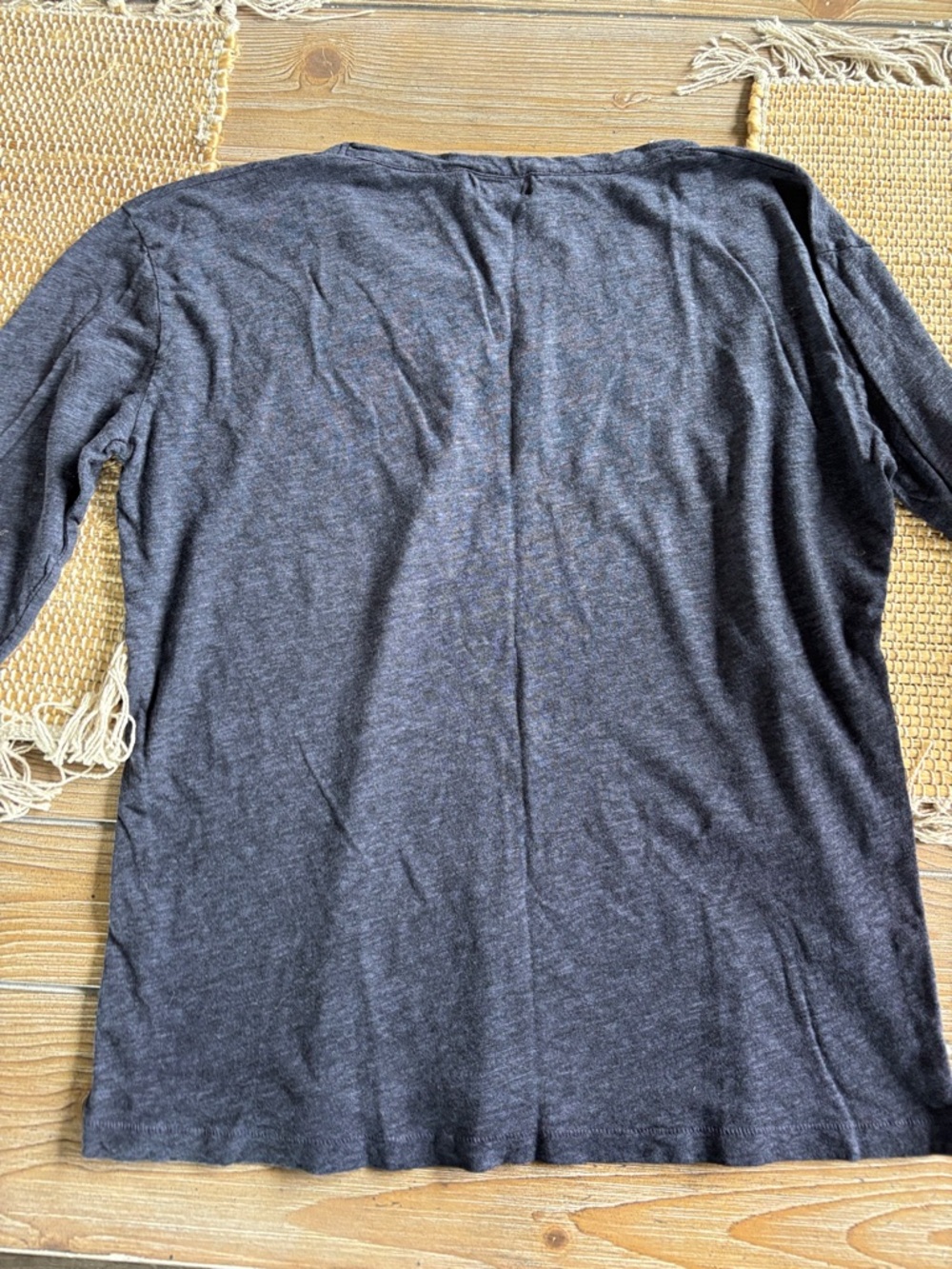 Zadig & Voltaire Dark Navy Blue Long-Sleeve Tee with Red AMOUR Velvet Appliqué - Picture 9 of 9